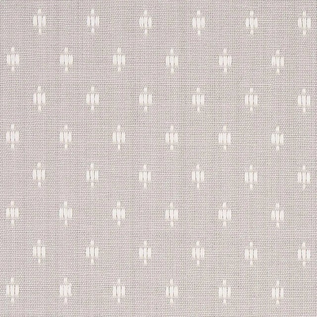 Schumacher Barlow Fabric in Ivory on Grey For Sale