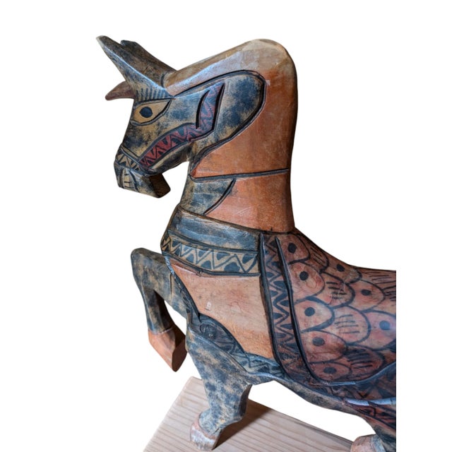 1920's North African Carved Wood Horse For Sale - Image 9 of 12