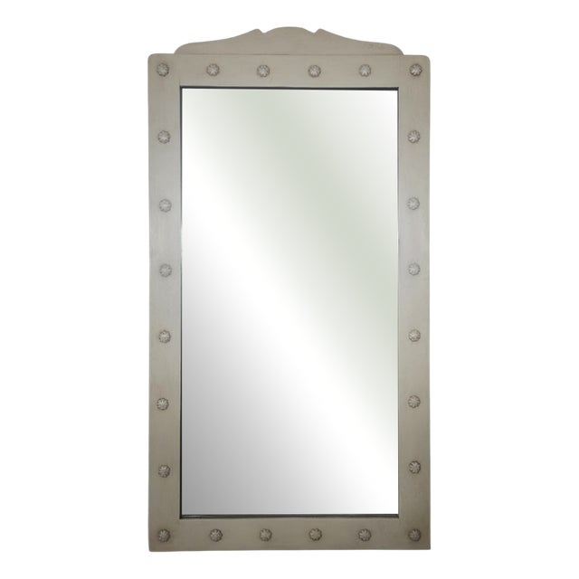 Lacquered Wooden Mirror For Sale