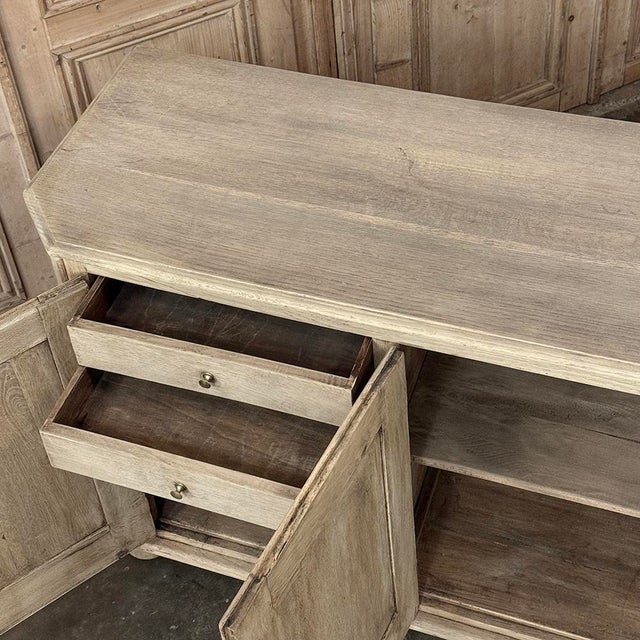 Antique Rustic European Stripped Oak Buffet ~ Credenza For Sale - Image 16 of 18