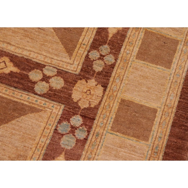 1990s Bohemien Ziegler Brown Tan Hand-Knotted Wool Rug - 7'10'' X 9'10'' For Sale - Image 5 of 8