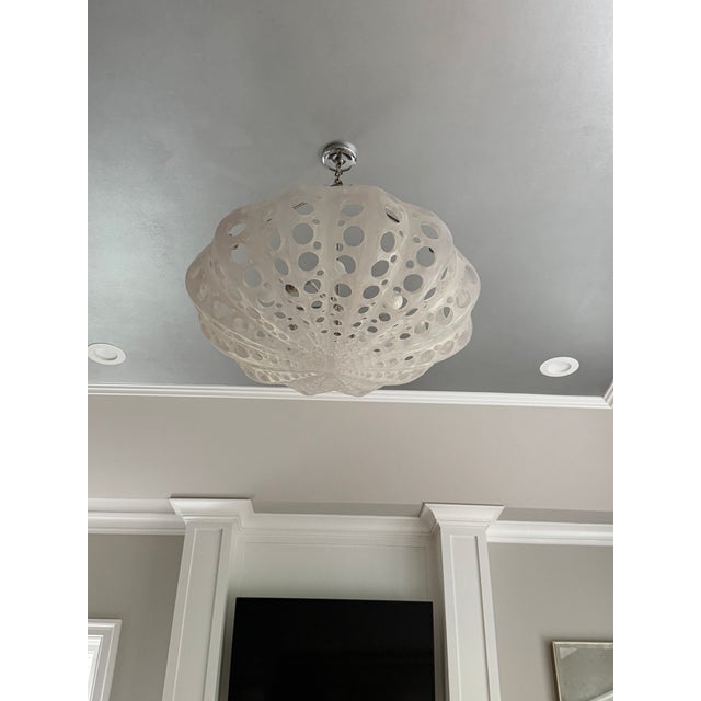 Transitional Oly Studio Luna Bowl Chandelier in Frost White For Sale - Image 3 of 4