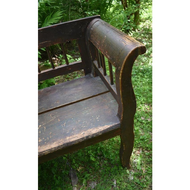 19th Century Pine Country Settee For Sale - Image 4 of 5