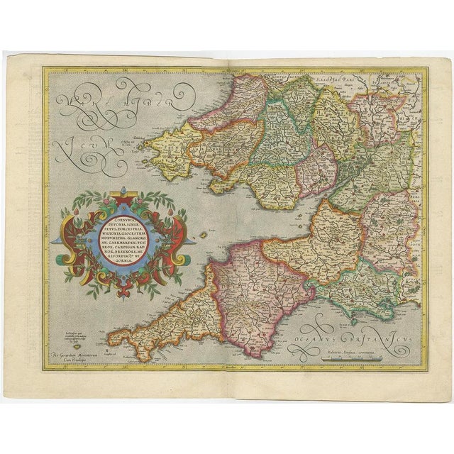 17th Century Antique Map of the English Counties Cornwall, Devon and Dorset, 1633 For Sale - Image 5 of 5