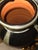 Art Deco style black glazed ceramic/terracotta vase featuring metallic silver accents and banding.Design Details