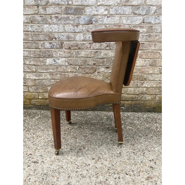 Late 19th Century English Leather Cock Fighting Chair For Sale - Image 4 of 11