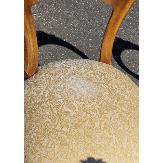 Set 6 Carved Walnut French Baloon Back Chairs For Sale - Image 9 of 12