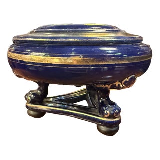 Sèvres Blue Porcelain Trinket Tray, 1920s For Sale