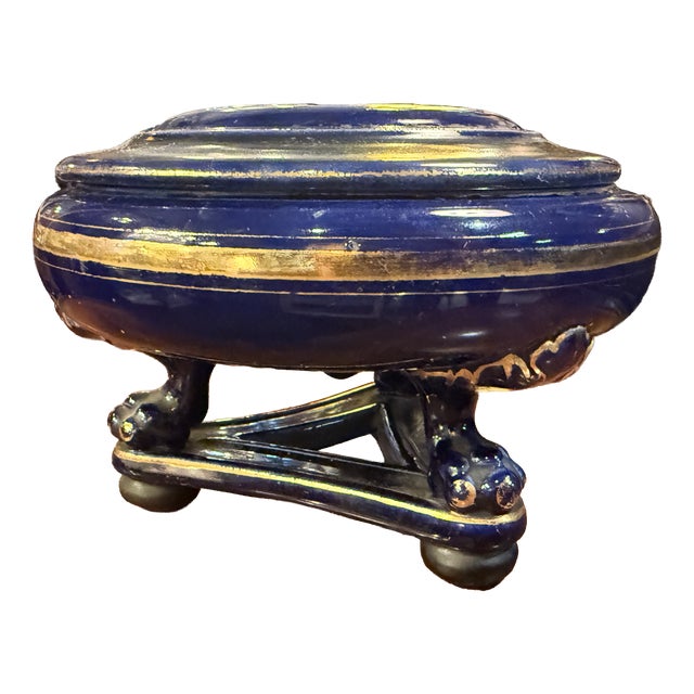 Sèvres Blue Porcelain Trinket Tray, 1920s For Sale