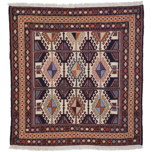 Vintage Persian Shiraz Kilim Rug - 02'11 X 03'01 For Sale - Image 9 of 9
