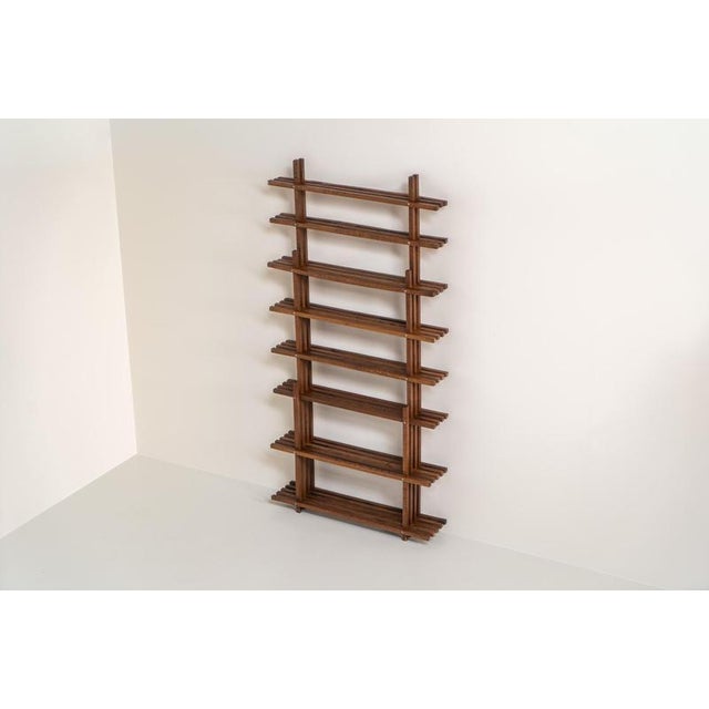 Sculptural Wengé Slat Bookcase For Sale - Image 6 of 18