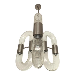 1970s Chandelier in Murano Glass and Metal by Aldo Nason for Mazzega, Italy For Sale