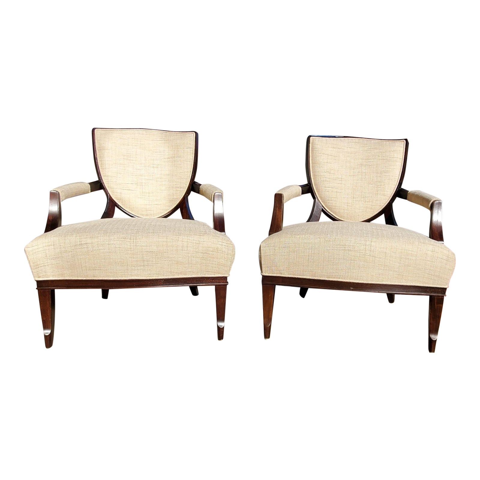 Henredon Furniture Barbara Barry Walnut Shield Back Lounge ...