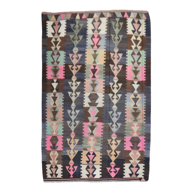 Vintage Tribal Turkish Kilim - 6'2" x 10'2" For Sale