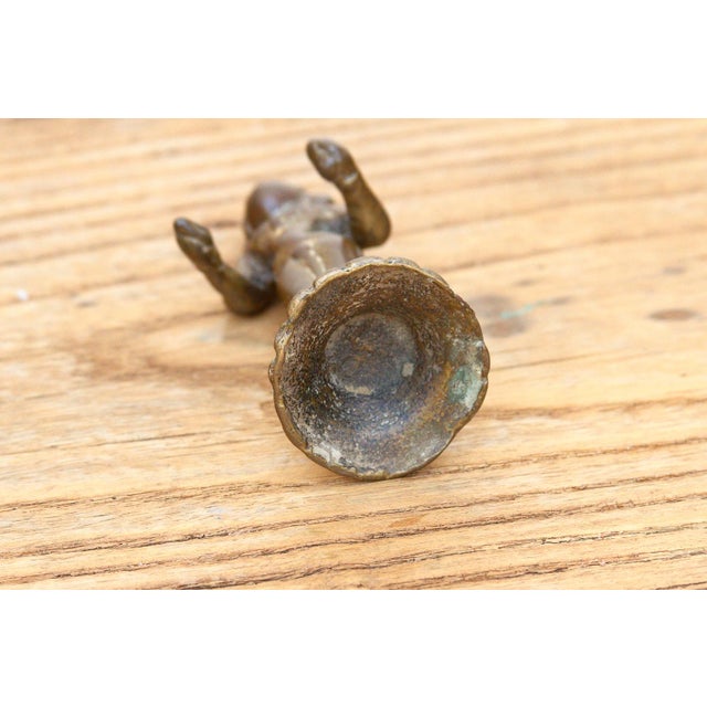 19th Century Indian Patinated Bronze Miniature Devotional Figure For Sale - Image 5 of 8
