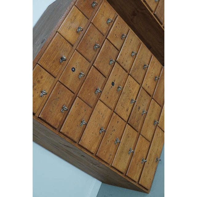 Vintage German Apothecary Cabinet in Pine and Oak, 1950s For Sale - Image 14 of 18