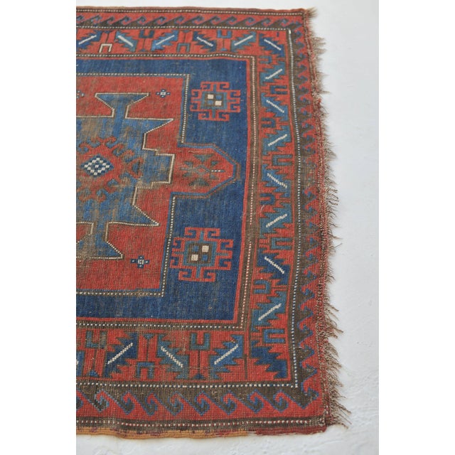 Tribal Antique Tribal Caucasian Kazak Geometric Rug, 4.4 x 6.9 For Sale - Image 3 of 11
