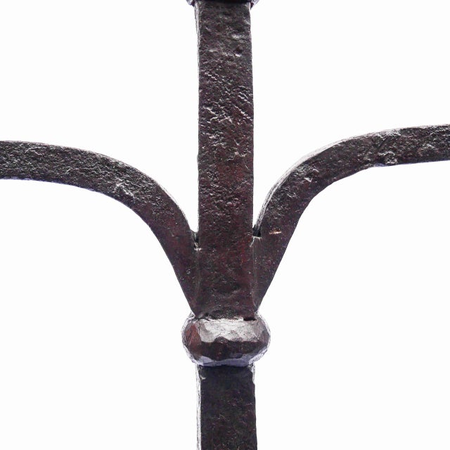 Metal Wrought Iron Standing Candleholder, 1890s For Sale - Image 7 of 11