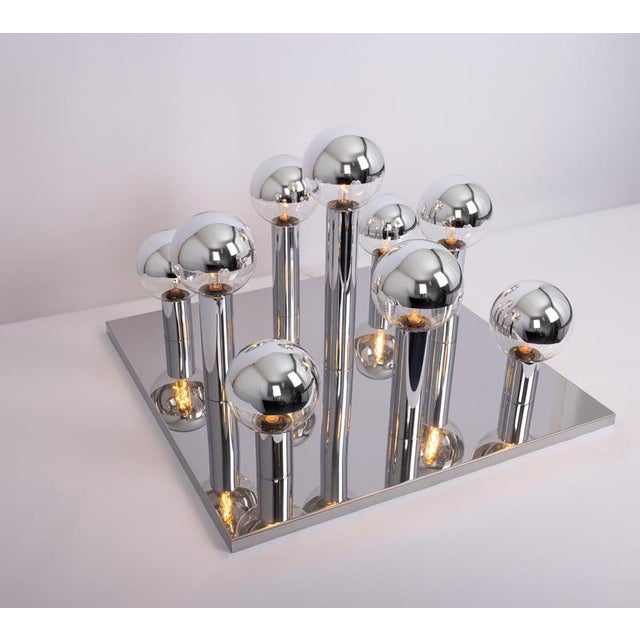 Gold Large Flushmounts in Chrome and Perlmut by Motoko Ishii for Staff, 1970s, Set of 2 For Sale - Image 8 of 14