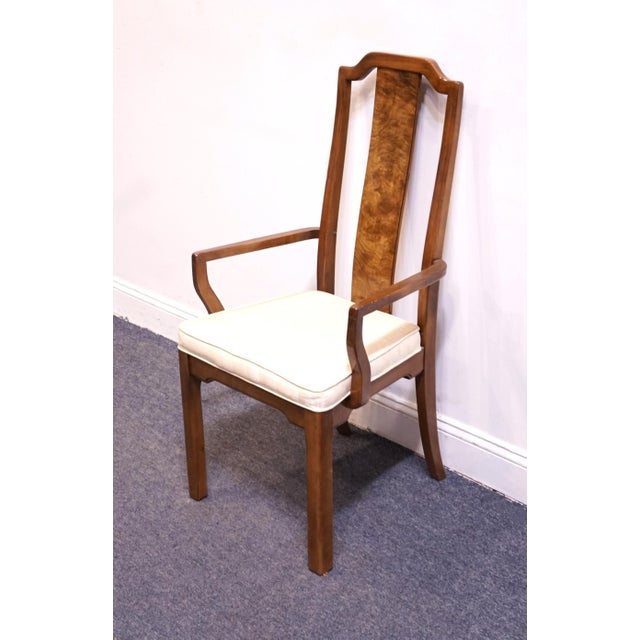 THOMASVILLE Tokaido Collection Asian Modern Style Dining Arm Chair w. Burlwood Splat Back 10821-813-814 41" High 19" Wide...