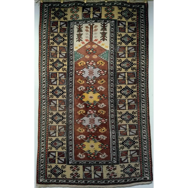 Vintage Turkish Tribal Prayer Rug - 3‚Äô9‚Äù X 6‚Äô3‚Äù For Sale - Image 13 of 13