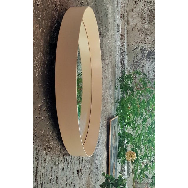 White Frame Round Wall Mirror, Italy, 1960s For Sale - Image 14 of 18