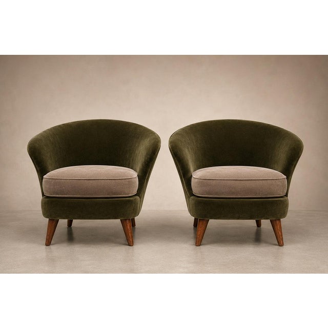 Pair of “Concha” Armchairs in Two-Tone Mohair by Joaquim Tenreiro, Brazil, 1960s For Sale - Image 14 of 18