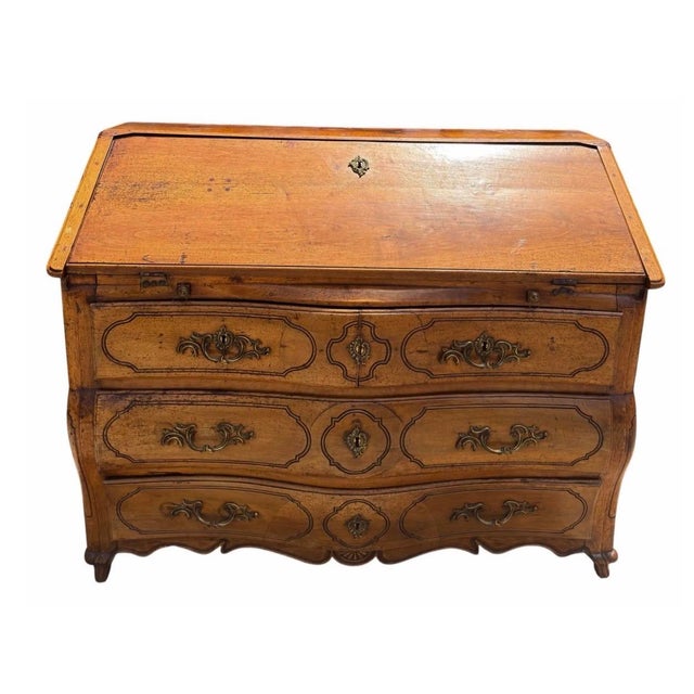 Antique 18th C French Country Fruitwood Secretary Desk For Sale - Image 4 of 7
