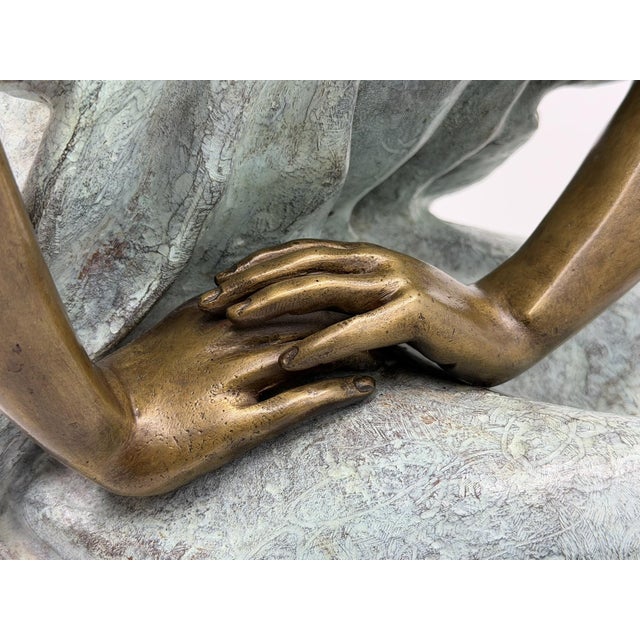 Víctor Gutiérrez Monumental Mexican Bronze Seated Woman Sculpture, 1989 For Sale - Image 14 of 18