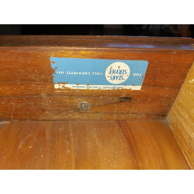 Vintage Sears Kenmore Sewing Machine & Folding Cabinet | Complete With Original Accessories For Sale - Image 10 of 11