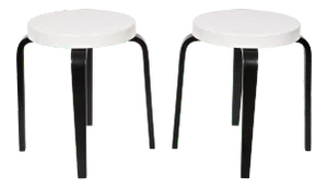 1930s Vintage Thonet Black and White Bakelite Stacking Stools - a Pair