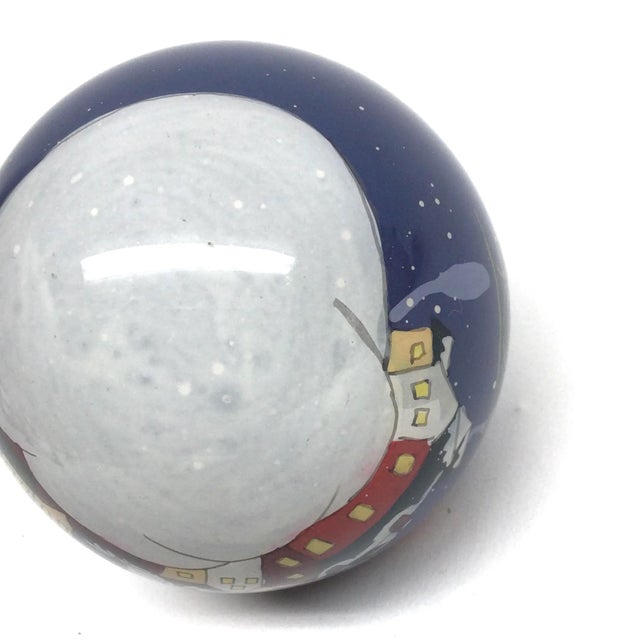 Vintage Hand Painted Glass Hanging Ornament Santa Clause For Sale - Image 10 of 10