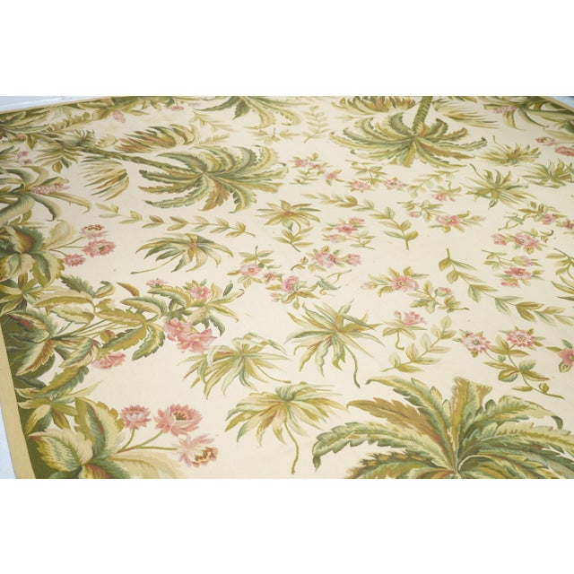 Aubusson Flat Weave Wool Rug 12'0" X 15'0" For Sale - Image 4 of 10