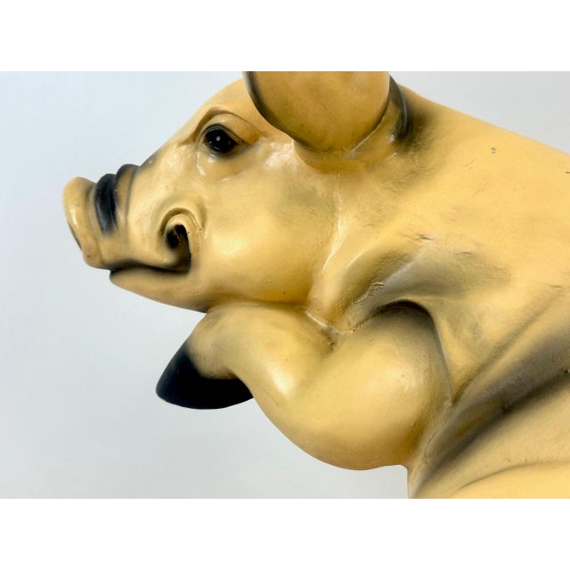 Large Vintage Resin Garden Pig Figure, 1980s For Sale - Image 11 of 14