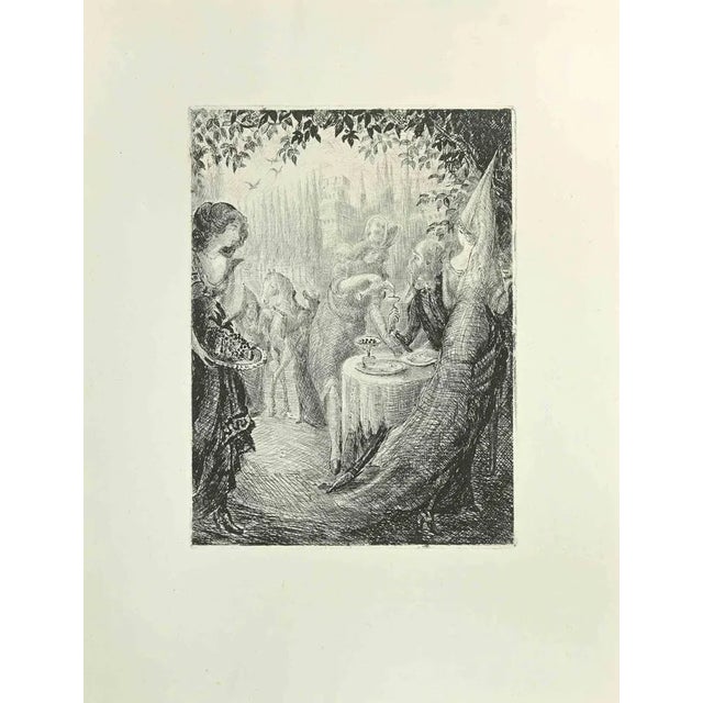 Don Quixote and the Women is anetching and drypoint print on ivory-colored China paper, realized by Wladyslaw Jahl in...