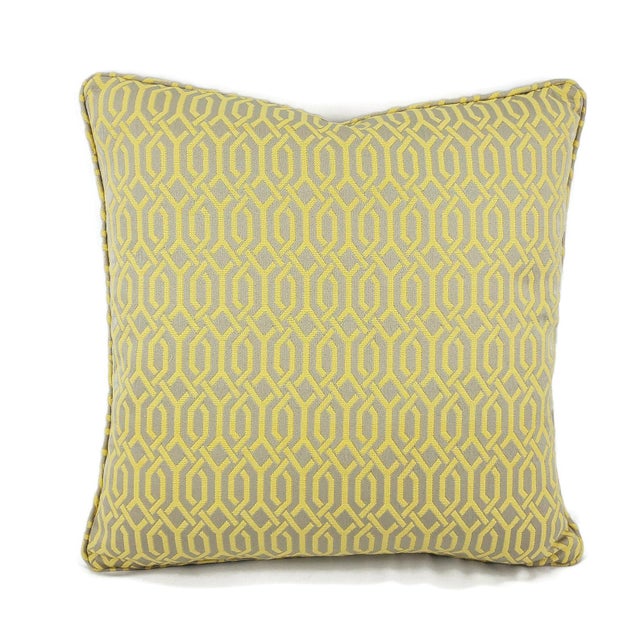 Textile Pindler Lea in Maize With Self-Welt Lumbar Pillow Cover For Sale - Image 7 of 7