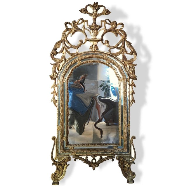 Splendid 18th-Century Piedmontese Mirror : A refined and spectacular neoclassical mirror, made in Piedmont in the late...