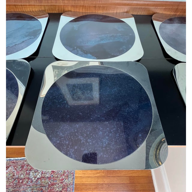 Silver 1960s Jean-Luc Bertrand for Bouillet Bourdelle Chargers Metanode and Stainless For Sale - Image 8 of 11