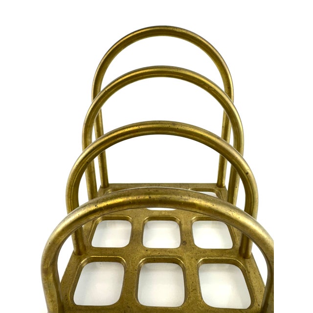 Vintage Mid-Century Brass Arched Letter Holder For Sale - Image 4 of 12