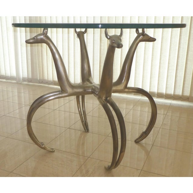 Whimsical Vintage 1970's Aluminum Gazelle Dining / Card Table