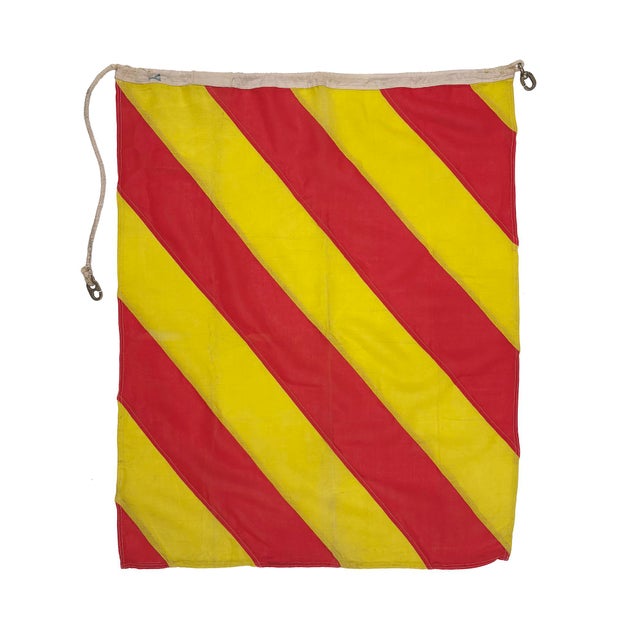 Small Vintage Distressed Nautical Signal Flag For Sale In Los Angeles - Image 6 of 6