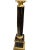 Neoclassical Vintage French Black Opaline Reeded Column Lamp For Sale - Image 3 of 8