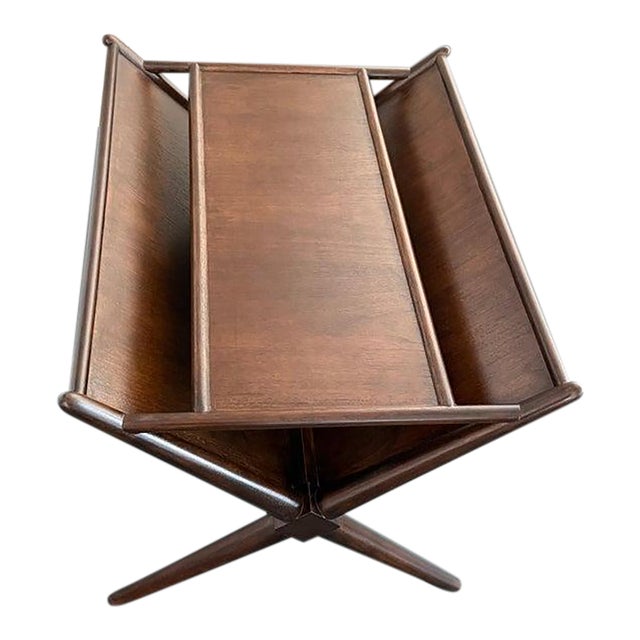 1950s T. H. Robsjohn-Gibbings Mid-Century Modern Magazine Rack Side Table, Widdicomb For Sale