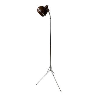 Mid Century Modern Adjustable Telescope Chrome Tripod Floor Lamp For Sale