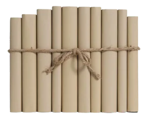 Decorative Books - Sandalwood Paper Wrapped Book Bundle - 1 Foot of Tan Books