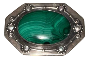 Carl Weishaupt Art Nouveau Silver and Malachite Box Circa 1900