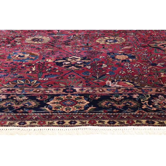 Vintage Indian Agra Rug, 13'01 X 14'07 For Sale - Image 4 of 10