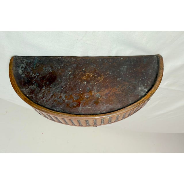 Metal Antique 19th Century Neoclassical Bronze Clad Half Moon Clock Wall Shelf Shelve For Sale - Image 7 of 9