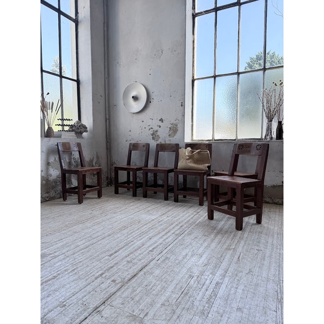 Folk Art Chairs in Savoyard Pine, 1950s, Set of 6 For Sale - Image 6 of 18