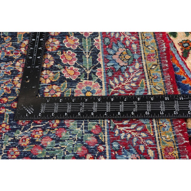 Textile Antique Persian Yazd Rug, 11'11 X 17'04 For Sale - Image 7 of 10